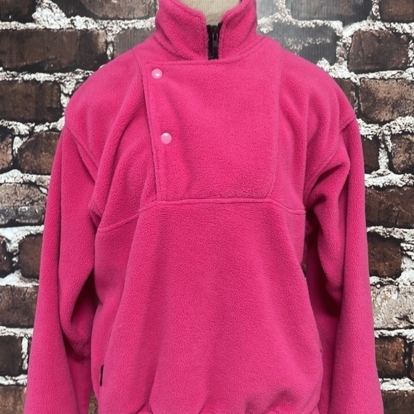 Marmot Fleece Sweatshirt Jacket Pullover Side Zipper Pink Size 10 - Picture 2 of 9